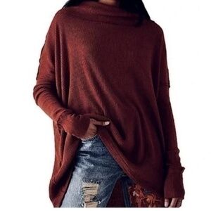 Free People Juicy Long Sleeve Split Back Top Date Night Purple Women's S…